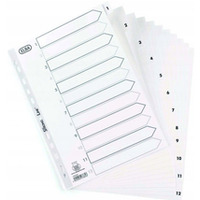 Przekadki numeryczne do segregatora A4 1-12 biae PP 100204771 OXFORD