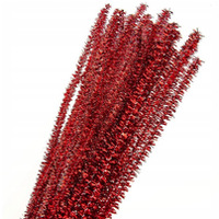 Druty pluszowe DPK-03 czerwone metalizowane