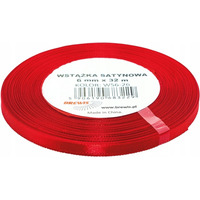 Wstka satynowa 6mm/32m czerwona ws6-26