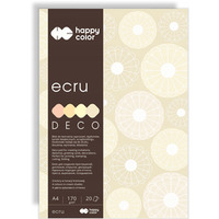 Blok z papierem barwionym A4 20k 170g 4 kolory DECO ECRU HA 3717 2030-092 HAPPY COLOR