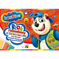 Blok rysunkowy szkolny A4 kolorowy 16 kartek 80g BAMBINO