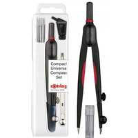 Cyrkiel komplet 4-czciowy (cyrkiel, nasadka, grafity, przeduacz) S0676540 ROTRING