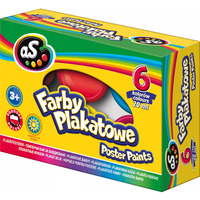 Farby plakatowe szkolne 6 kolorw 20ml zestaw AS 301219001 ASTRA