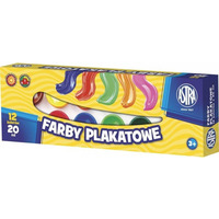 Farby plakatowe zestaw 12 kolorw 20ml szkolne 83114901 ASTRA