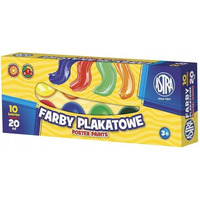 Farby plakatowe zestaw 10 kolorw 20 ml szkolne 301115004 ASTRA