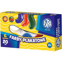 Farby plakatowe szkolne 6 kolorw 20ml zestaw 301109001 ASTRA