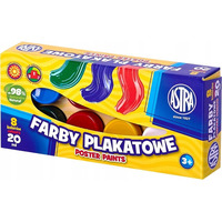 Farby plakatowe szkolne 8 kolorw 20ml zestaw 83112903 ASTRA