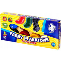 Farby plakatowe szkolne 8 kolorw 10ml zestaw 83113901 ASTRA