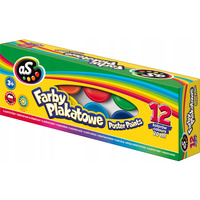 Farby plakatowe zestaw 12 kolorw 20ml szkolne AS 301219004 ASTRA