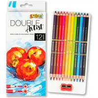 Kredki dwustronne 12 kolorw Double Artist 4/3mm Kolori premium TT7986 PENMATE