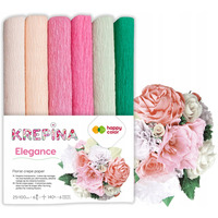 Krepina marszczona gruba 25x100cm mix 6 kolorw Elegance HA 3650 2510 - MIX E HAPPY COLOR