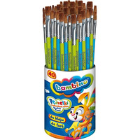 Pdzelki szkolne do farb i kleju 40 sztuk w kubku (nr 4, 8, 16) BAMBINO St.Majewski