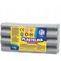 Plastelina szkolna dla dzieci 1kg popielata 303111023 ASTRA