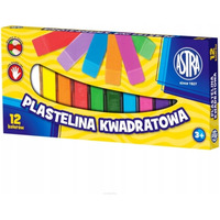 Plastelina dla dzieci kwadratowa 12 kolorw zestaw 83813908 ASTRA