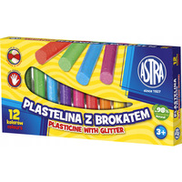 Plastelina dla dzieci z brokatem 12 kolorw zestaw 303107001 ASTRA