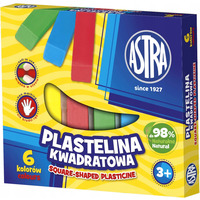 Plastelina dla dzieci kwadratowa 6 kolorw zestaw 83811908 ASTRA