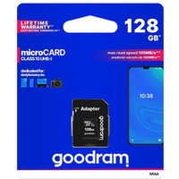 Karta pamici MicroSD 128GB GOODRAM MicroSDXC Class10 UHS I + adapter M1AA-1280R12