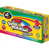 Farby plakatowe szkolne 8 kolorw 20ml zestaw AS 301219002 ASTRA