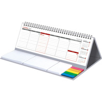 Kalendarz z notesem MAXI tygodniowy spiralowy szary 2026 KB042B Wokół Nas