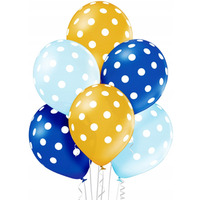 Balony kropki dla chłopca metalizowane 6 szt. BN06-327 ALIGA