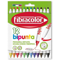 Flamastry DOUBLE POINT 12kolorw 544SW12S FIBRACOLOR
