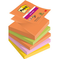 Bloczek samoprzylepny 76x76mm 90k mix kolorw (5szt) SUPER STICKY Z-NOTES BOOST POST-IT