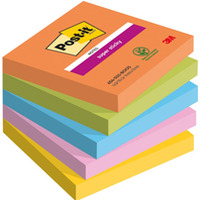 Bloczek samoprzylepny 76x76mm 90k mix kolorw (5szt) POST-IT Super Sticky BOOST