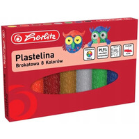 Plastelina szkolna brokatowa Zestaw 8 kolorw 9589003 HERLITZ