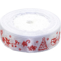 Wstka satynowa Boe Narodzenie 25mm/22m biaa WSX25-12 BREWIS