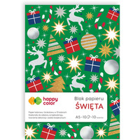 Zeszyt papierw kolorowych XMAS A5 150-230g 10ark 5 met brokat+5 kolorw HA 3815 1520-XM HAPPY COLOR