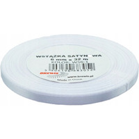 Wstążka satynowa 6mm/32m biała ws6-1 BREWIS