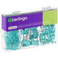 Zestaw 40 pinezek 70 spinaczy 10 klipw niebieski 353629 BERLINGO