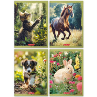 Zeszyt szkolny A4 32 kartki w kratk 70g ANIMALS 95830089 HERLITZ