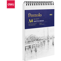 Szkicownik na spirali poziomej A4 FINENOLO 160g/m2 60k biały EC276 DELI
