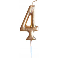 Świeczka urodzinowa metaliczna złota Cyferka 4 SH-719-4 GO PARTY