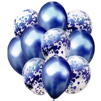 Zestaw balonów metalik granatowy i konfetti 10szt. BCS-693 GO PARTY