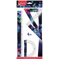 Zestaw DEEPSEA 2 ekierki, linijka 30cm, kątomierz 981833 MAPED
