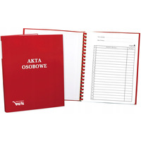 Teczka akt osobowych ABCDE okładka twarda binda wew. bez treści, czerwona 1824-339-138 WARTA