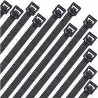 Opaska zaciskowa/opaska kablowa/zip/raps/trytytka 250x4, 8mm (100szt) czarna LEXTOOL (LXOP16)