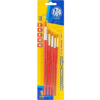 Pędzelki szkolne zestaw 5 sztuk rozmiar nr. 2, 4, 8, 10, 16 315023002 ASTRA