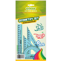 Komplet geometryczny CRICCO 4-elementy z linijk 16cm CR610