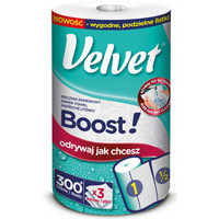 Ręcznik papierowy VELVET BOOST! Super Strong 300 listków 3 warstwy