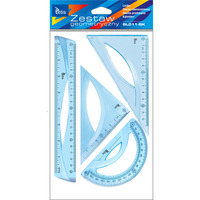 Zestaw geometryczny z linijk 20cm NIEBIESKI BL011-BK TETIS