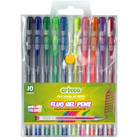 Długopis żelowy fluorescencyjny CRICCO 10kolorów w etui CR816W10 BF