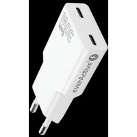 adowarka sieciowa 230V EVERACTIVE SC-385Q 2xUSB-C 30W biaa